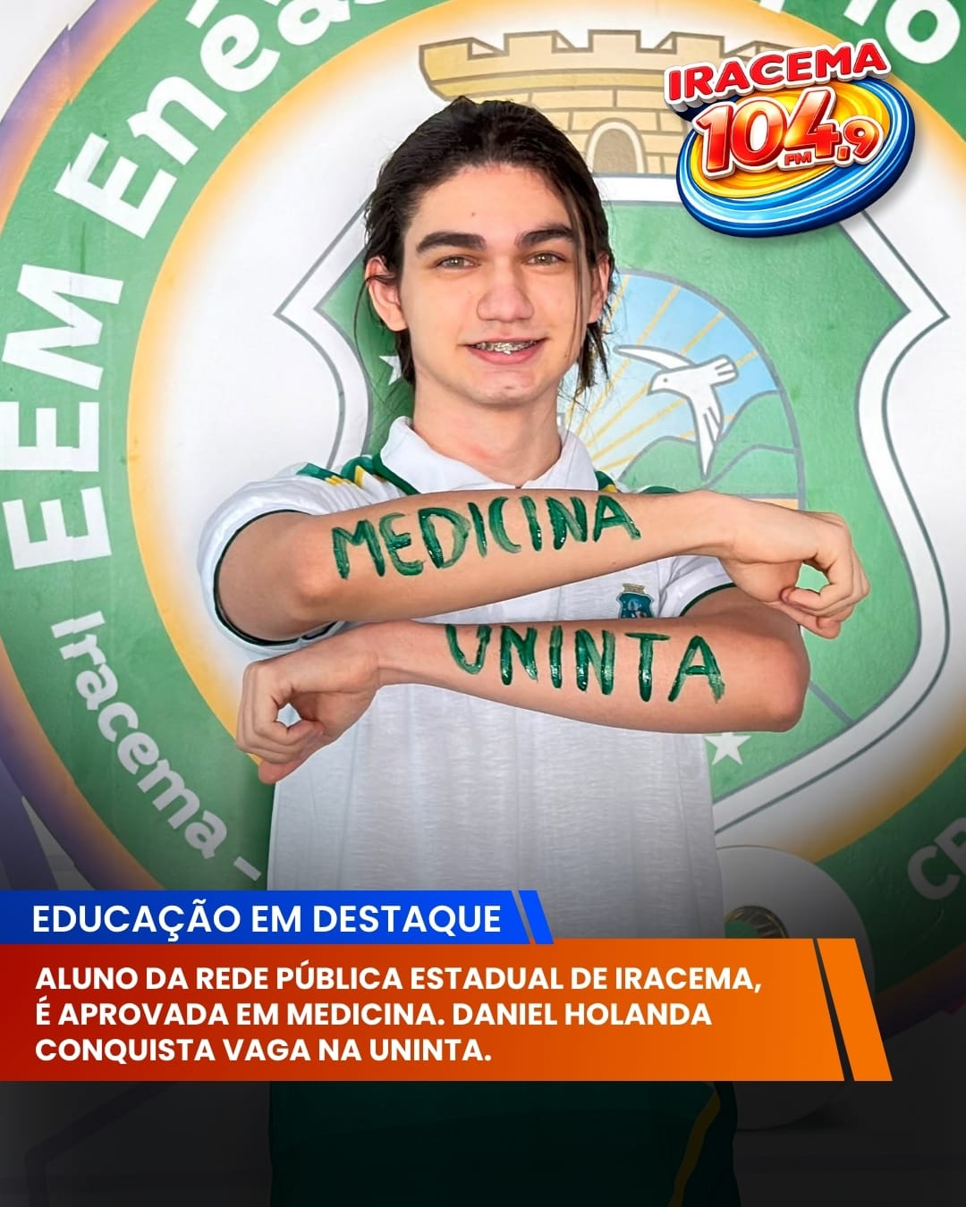 ​Estudante da EEMTI Eneas Olímpio da Silva conquista vaga em Medicina na UNINTA Itapipoca